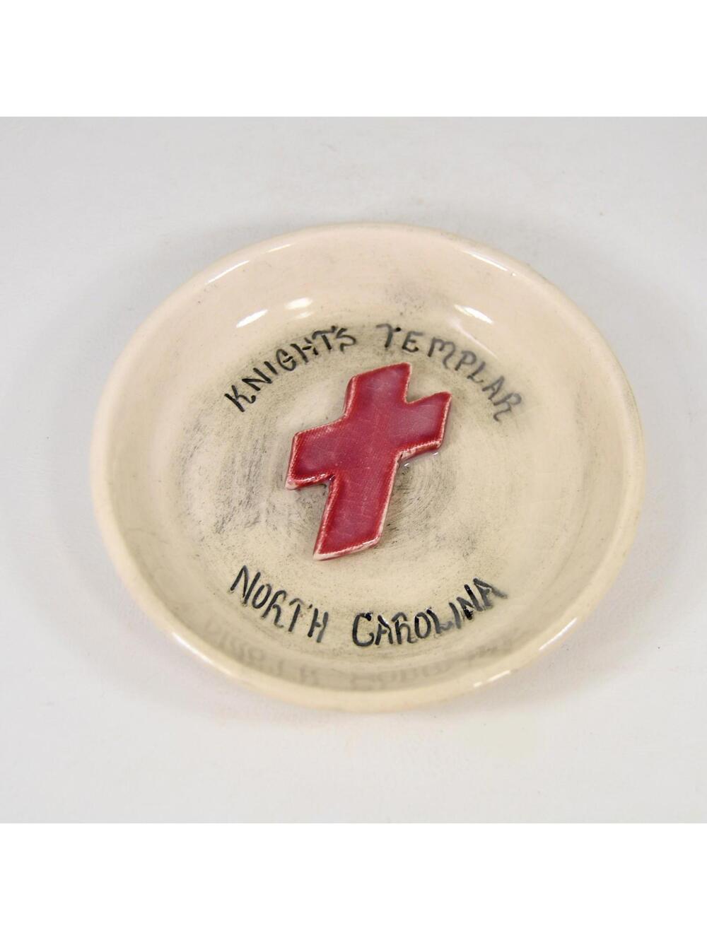 Vintage Knight's Templar Ashtray Trinket Dish Lick Creek Pottery North Carolina